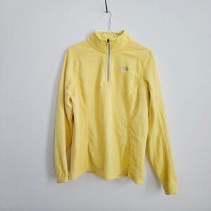 North Face base layer fleece 1/4 zip pullover YELLOW with contrast trim L
